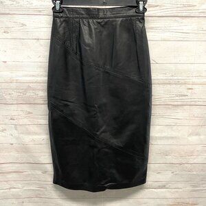 Vintage Neiman Marcus Leather Midi Skirt